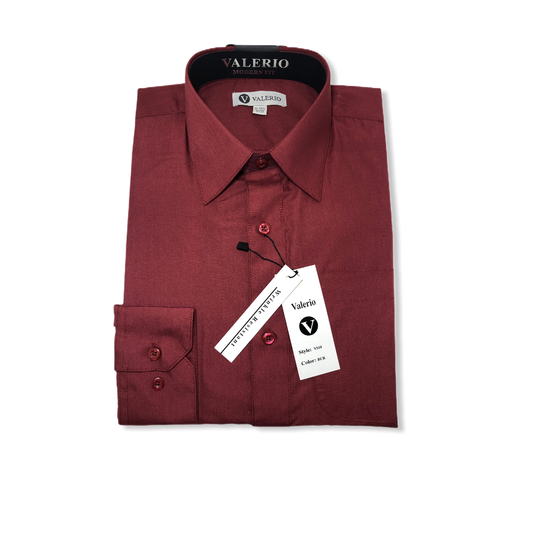 Valerio Burgundy Dress Shirt - On Time Fashions Tuscaloosa